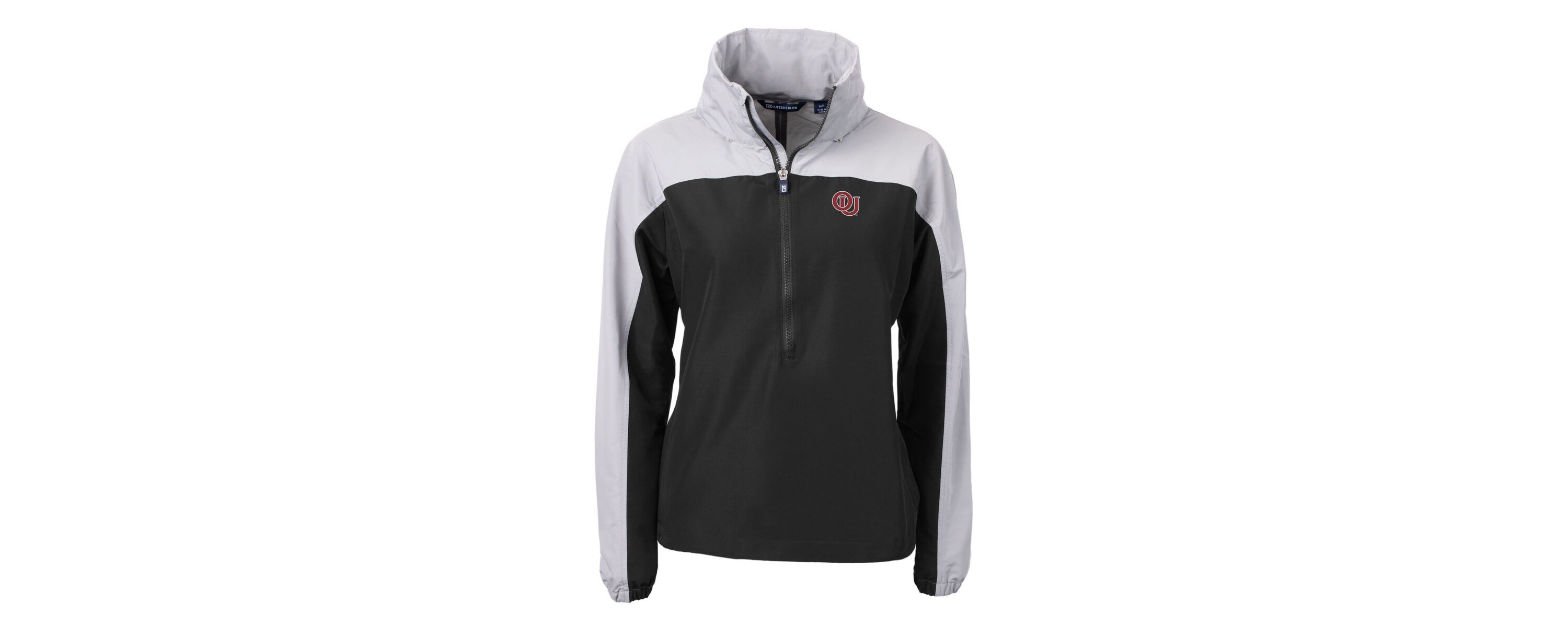 NCAA Black/Gray Oklahoma Sooners Vault Charter Eco Recycled Half-Zip Anorak Jacket