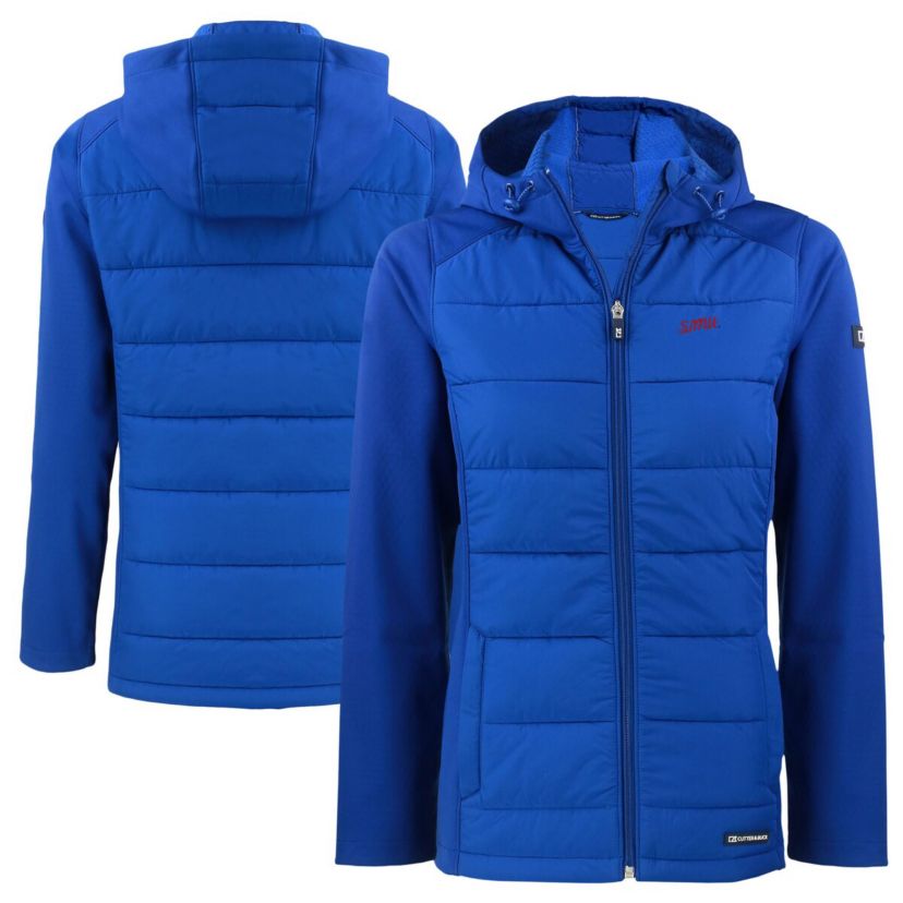 NCAA SMU Mustangs Vault Evoke Hybrid Eco Softshell Recycled Full-Zip Hooded Jacket