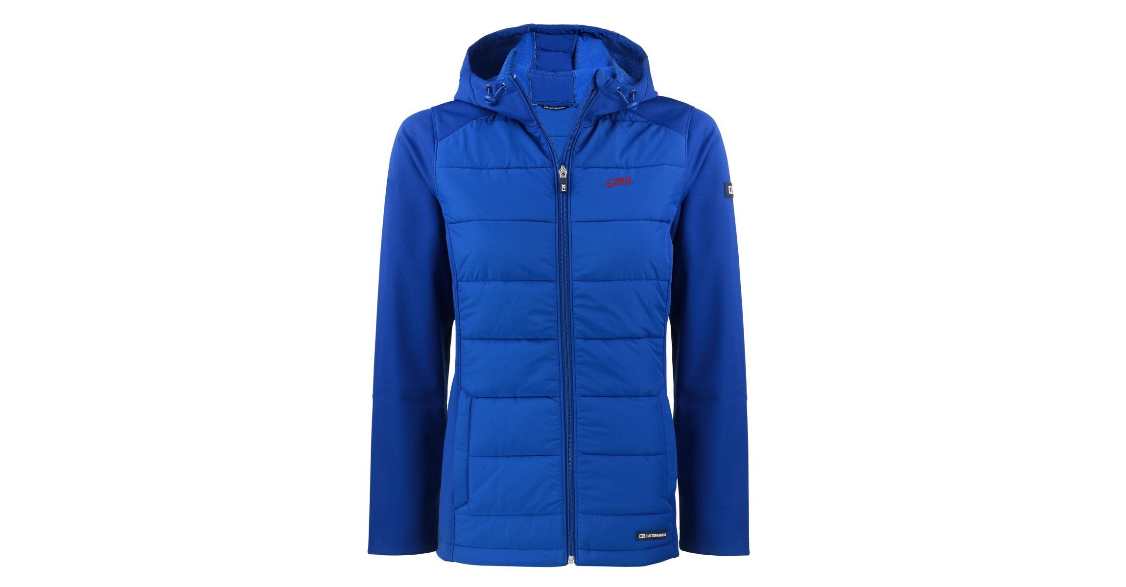 NCAA SMU Mustangs Vault Evoke Hybrid Eco Softshell Recycled Full-Zip Hooded Jacket