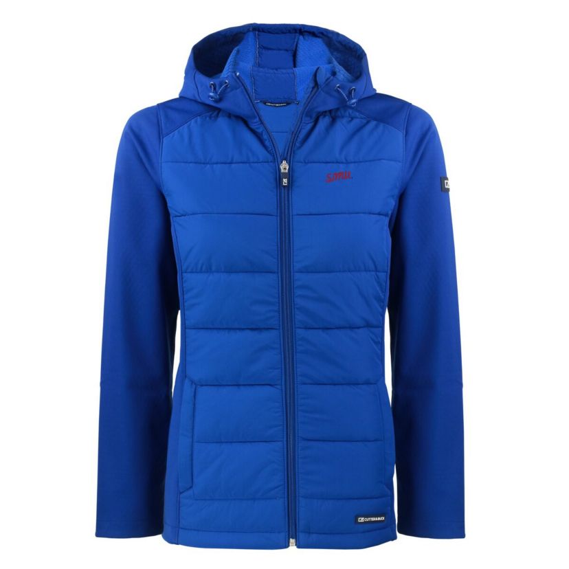 NCAA SMU Mustangs Vault Evoke Hybrid Eco Softshell Recycled Full-Zip Hooded Jacket