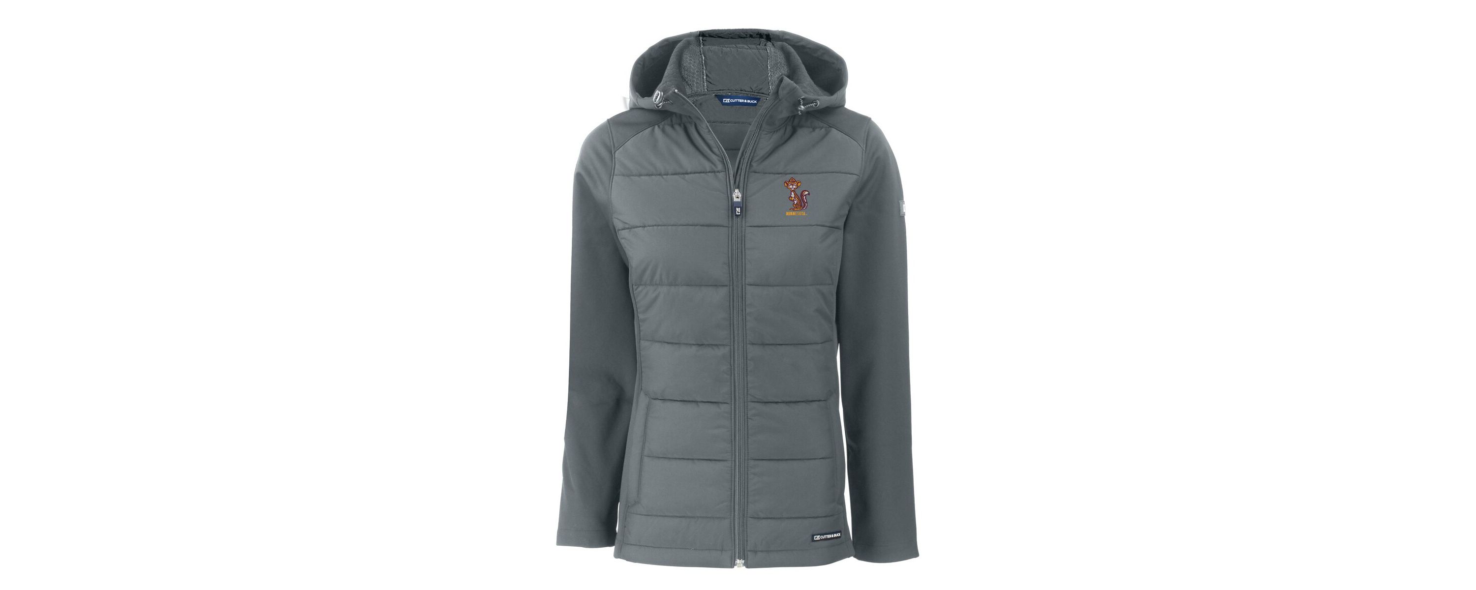 NCAA Minnesota Golden Gophers Vault Evoke Hybrid Eco Softshell Recycled Full-Zip Hooded Jacket
