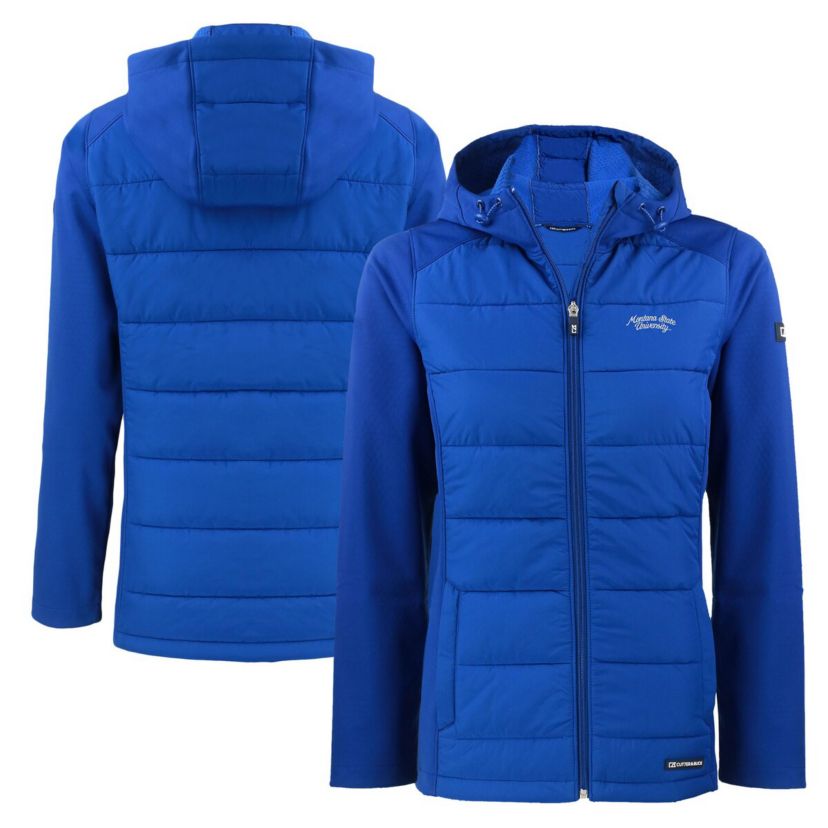 NCAA Montana State Bobcats Vault Evoke Hybrid Eco Softshell Recycled Full-Zip Hooded Jacket