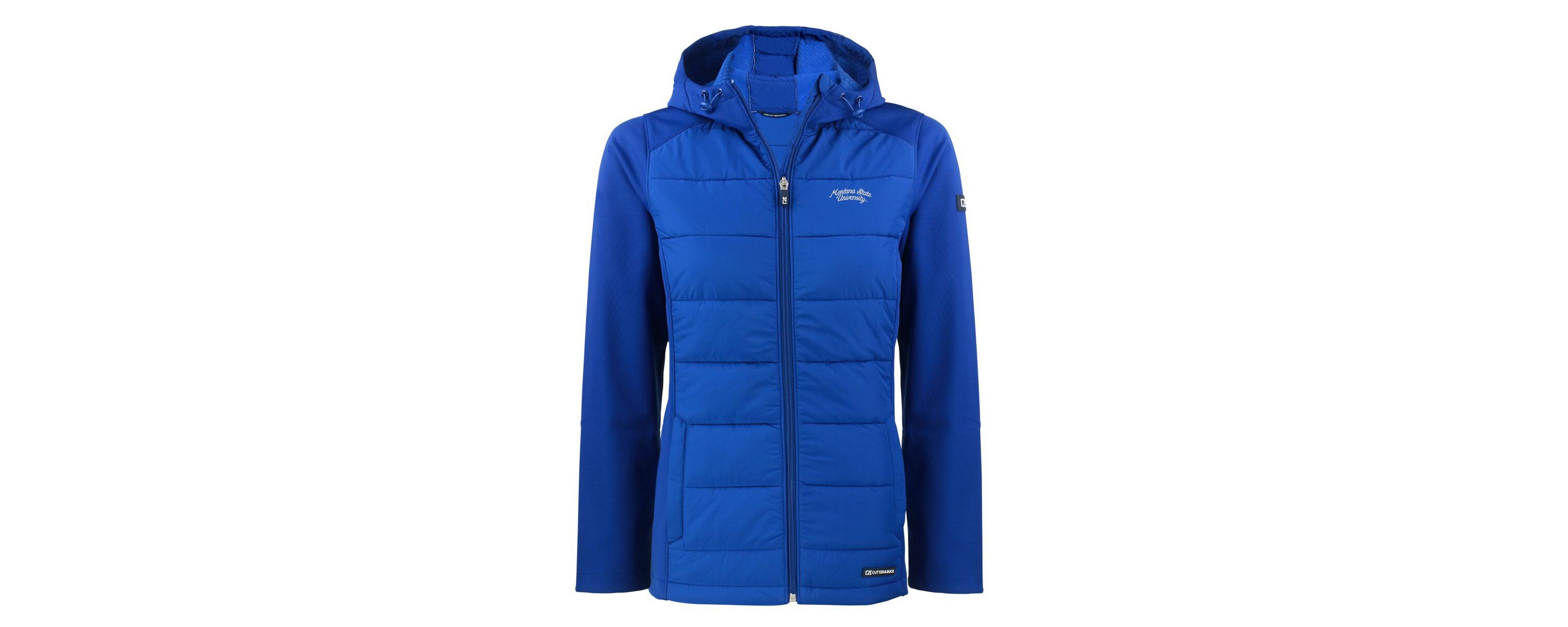 NCAA Montana State Bobcats Vault Evoke Hybrid Eco Softshell Recycled Full-Zip Hooded Jacket