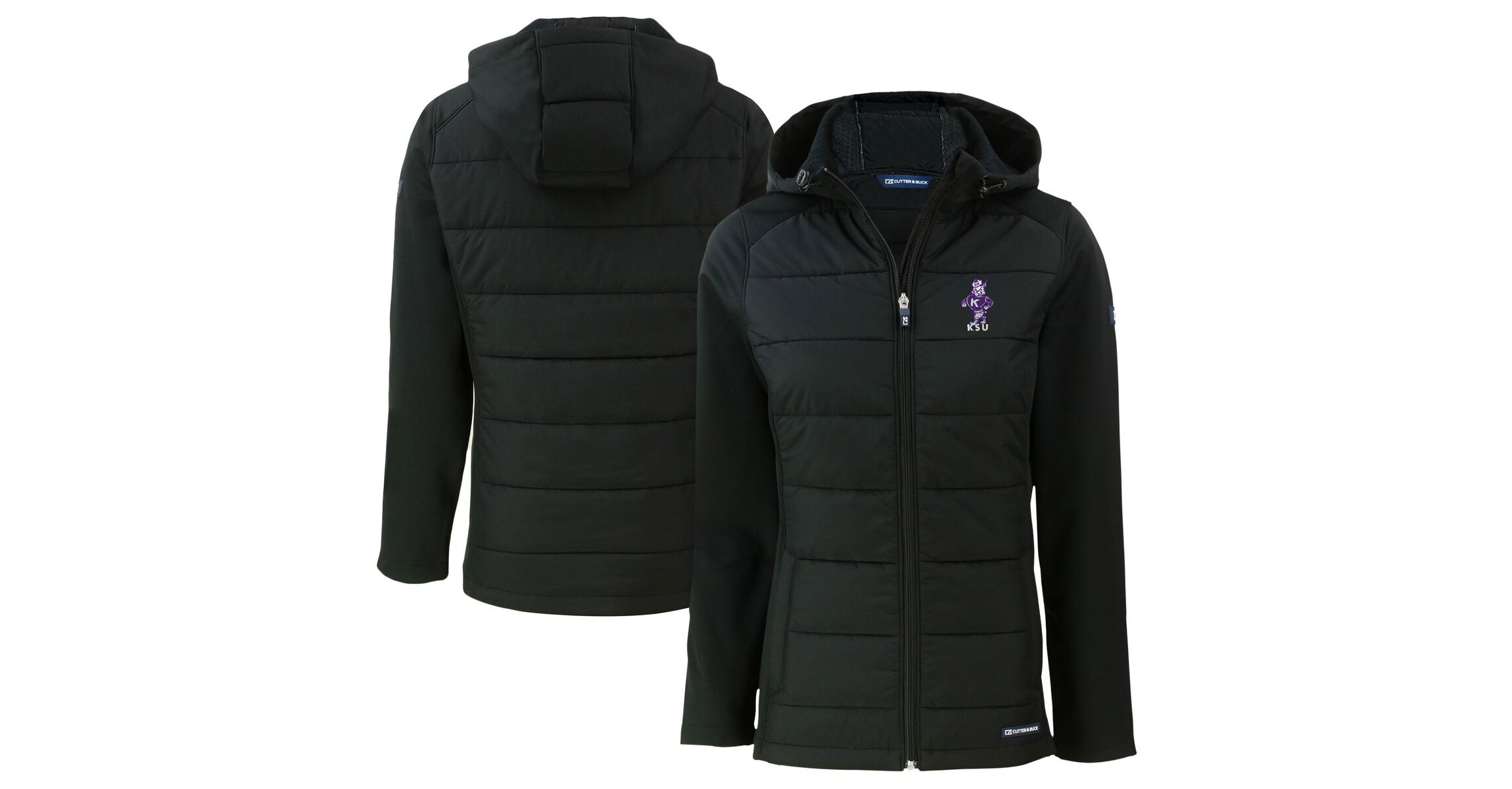 NCAA Kansas State Wildcats Vault Evoke Hybrid Eco Softshell Recycled Full-Zip Hooded Jacket