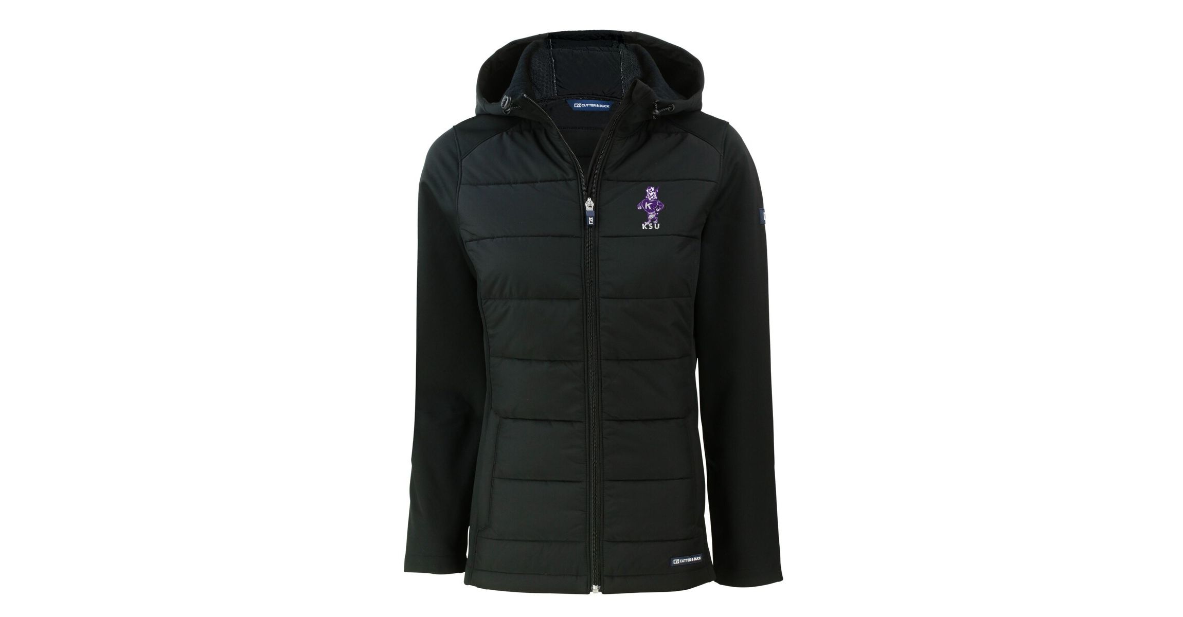 NCAA Kansas State Wildcats Vault Evoke Hybrid Eco Softshell Recycled Full-Zip Hooded Jacket