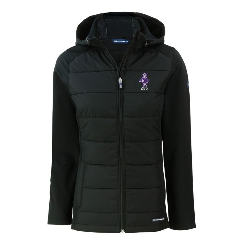 NCAA Kansas State Wildcats Vault Evoke Hybrid Eco Softshell Recycled Full-Zip Hooded Jacket