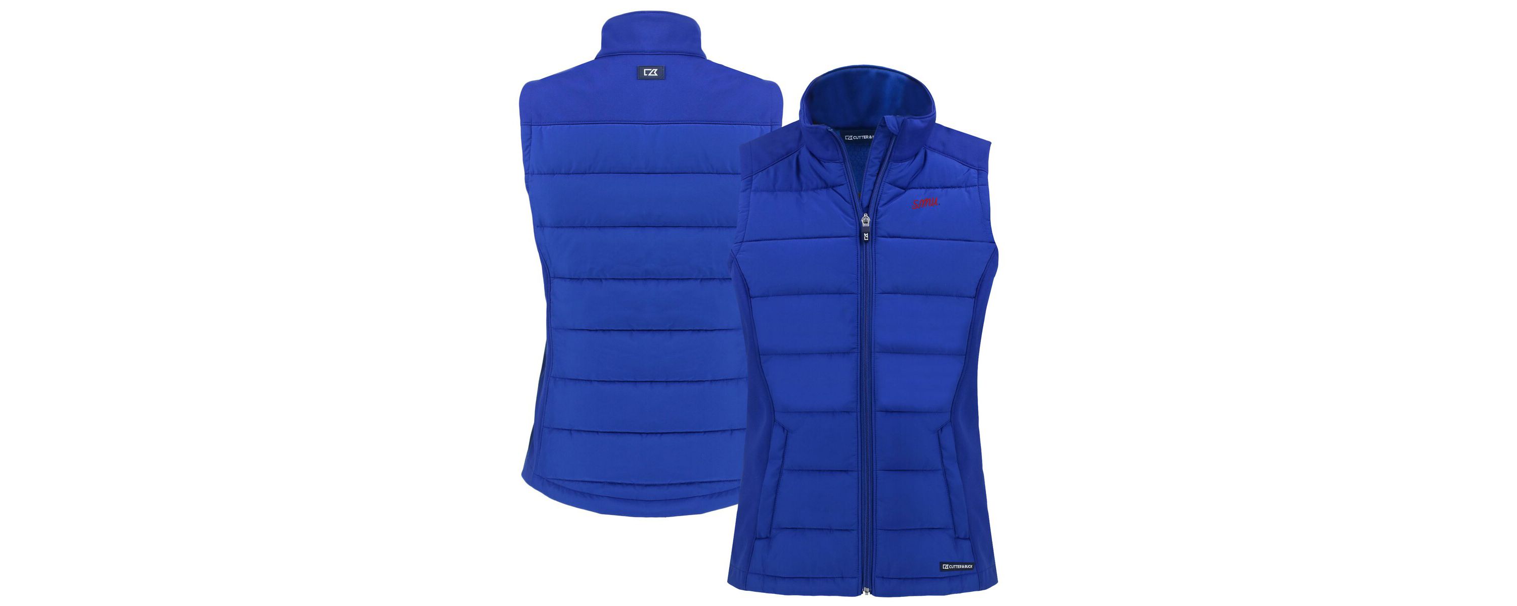 NCAA SMU Mustangs Vault Evoke Hybrid Eco Softshell Recycled Full-Zip Vest