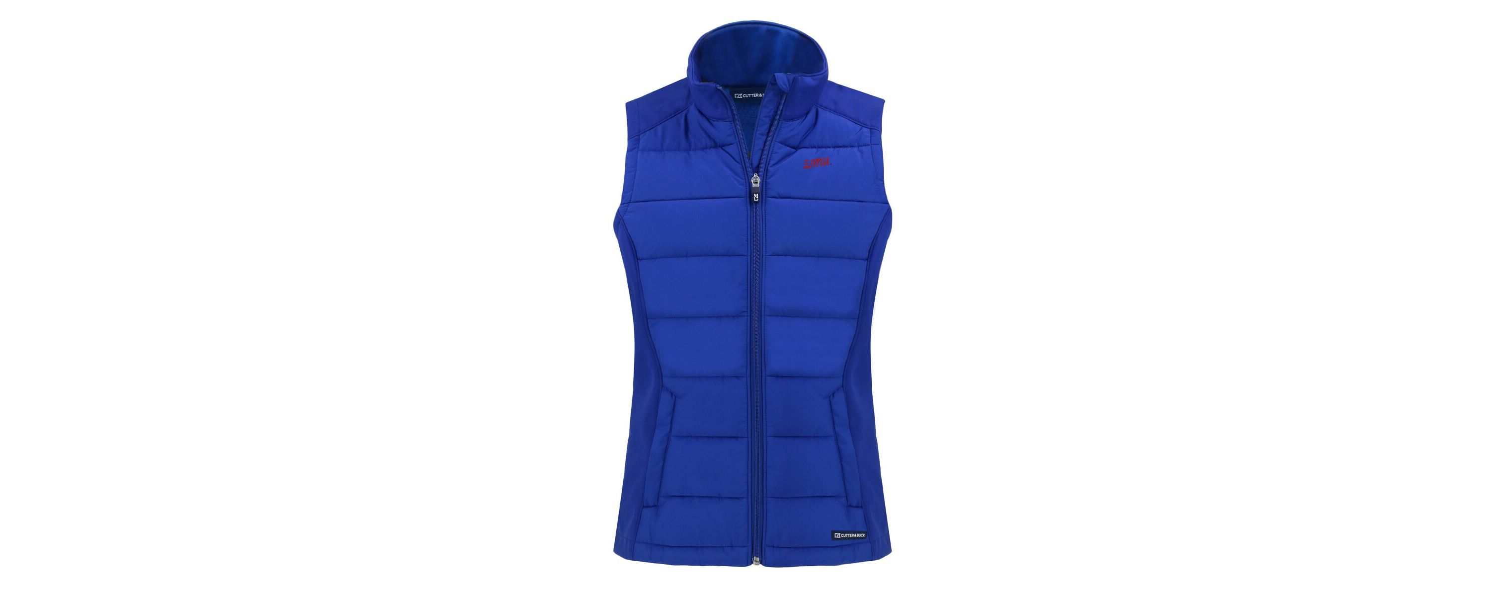 NCAA SMU Mustangs Vault Evoke Hybrid Eco Softshell Recycled Full-Zip Vest