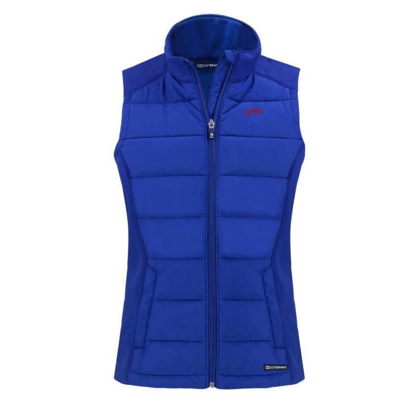 NCAA SMU Mustangs Vault Evoke Hybrid Eco Softshell Recycled Full-Zip Vest