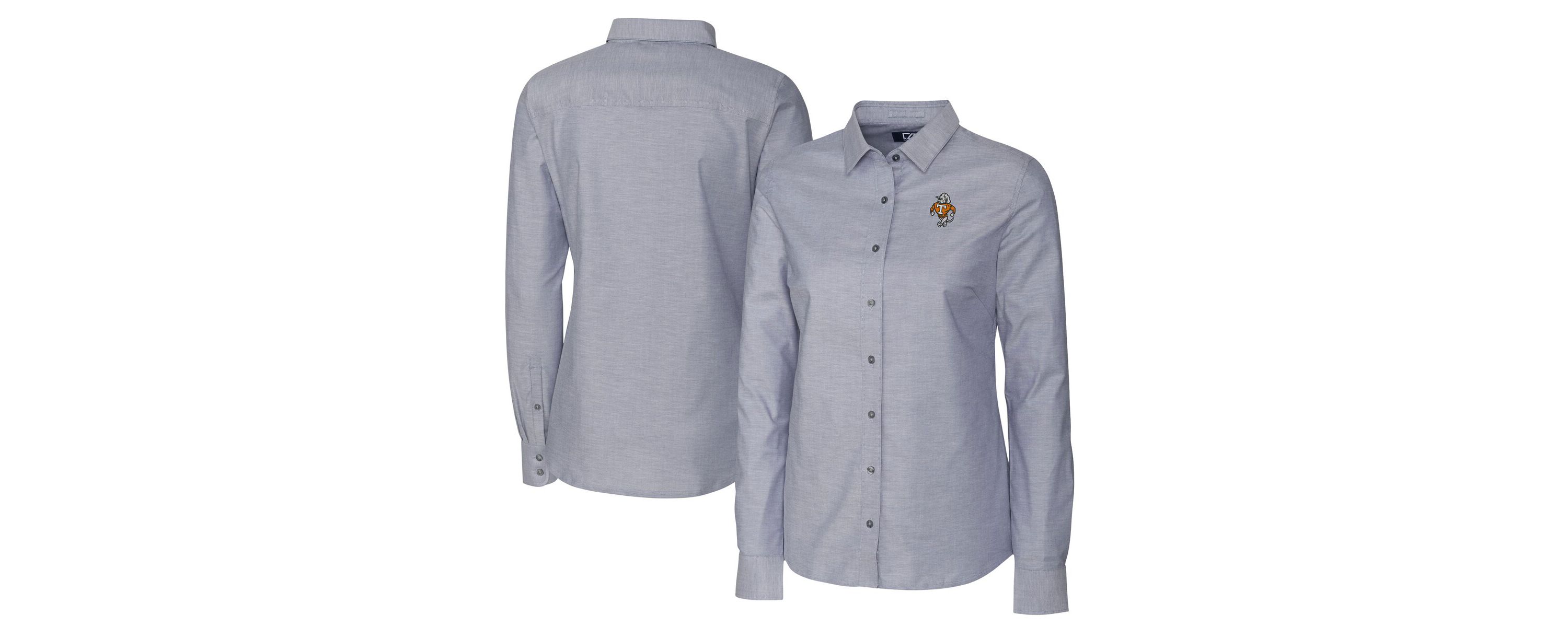 NCAA Tennessee Volunteers Vault Stretch Oxford Long Sleeve Tri-Blend Button-Up Dress Shirt