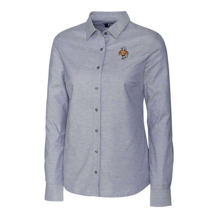 NCAA Tennessee Volunteers Vault Stretch Oxford Long Sleeve Tri-Blend Button-Up Dress Shirt