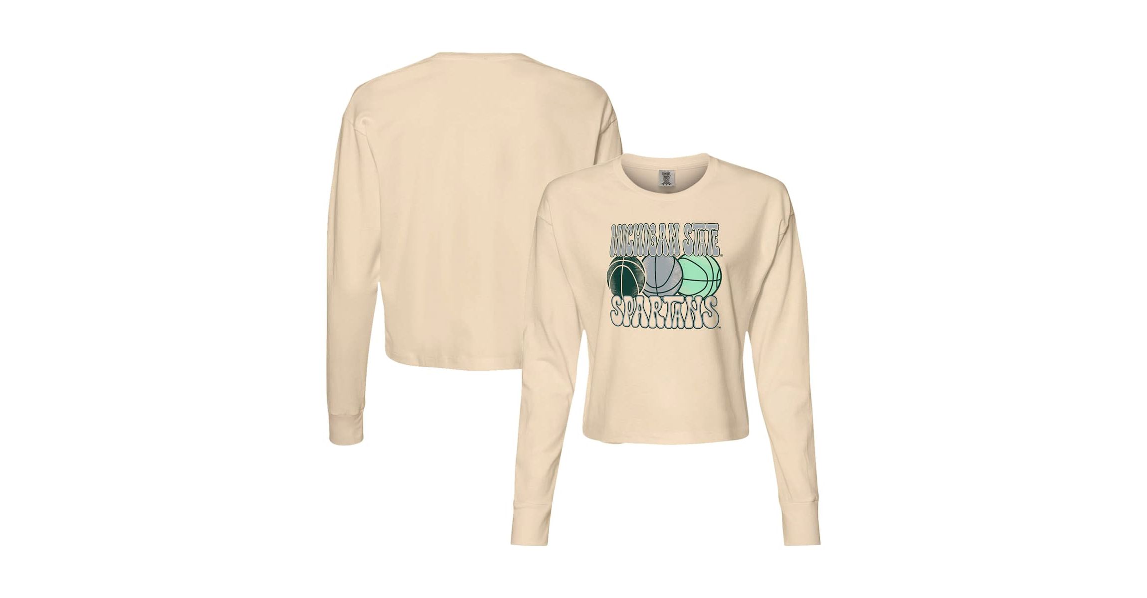 NCAA Michigan State Spartans Basketball Cropped Long Sleeve T-Shirt