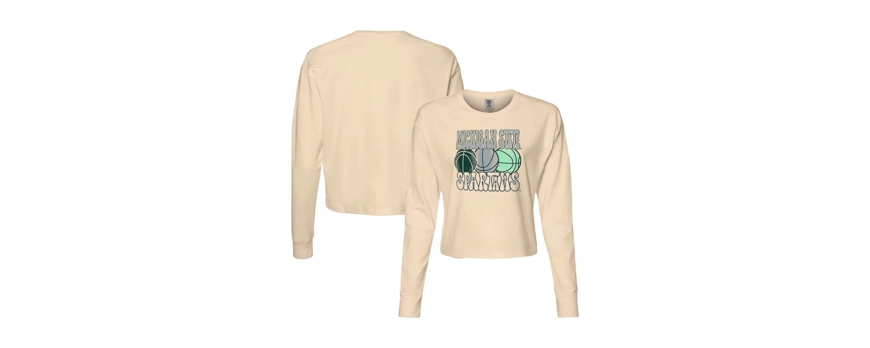 NCAA Michigan State Spartans Basketball Cropped Long Sleeve T-Shirt