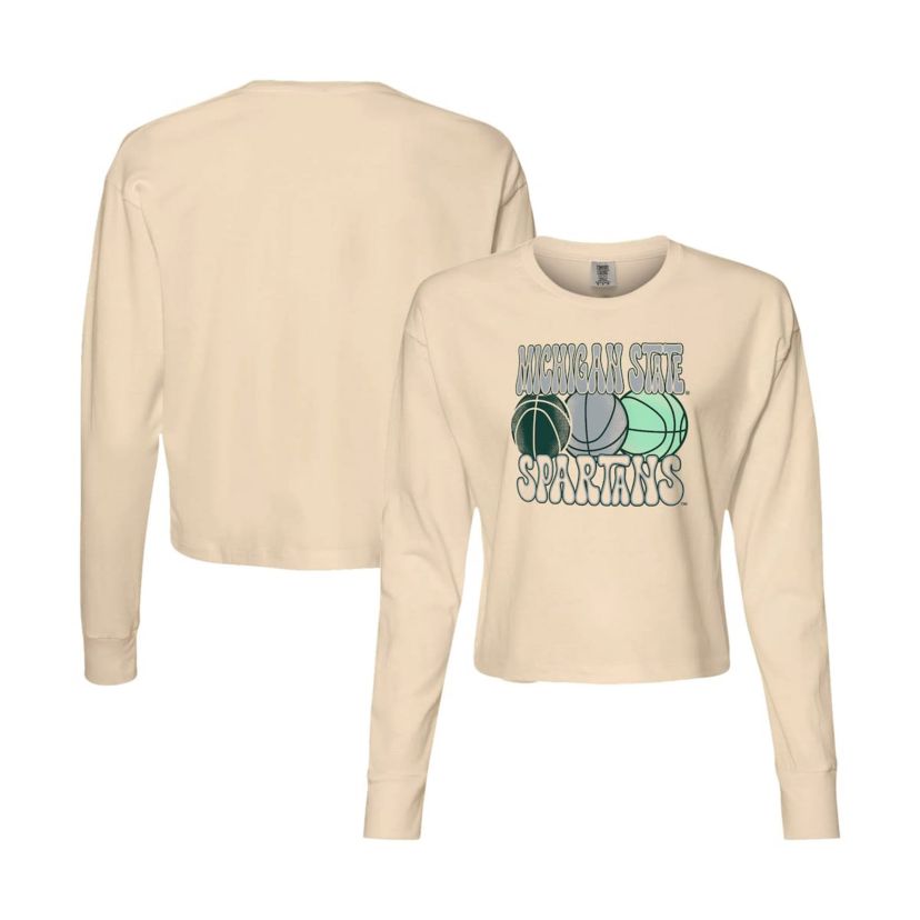 NCAA Michigan State Spartans Basketball Cropped Long Sleeve T-Shirt