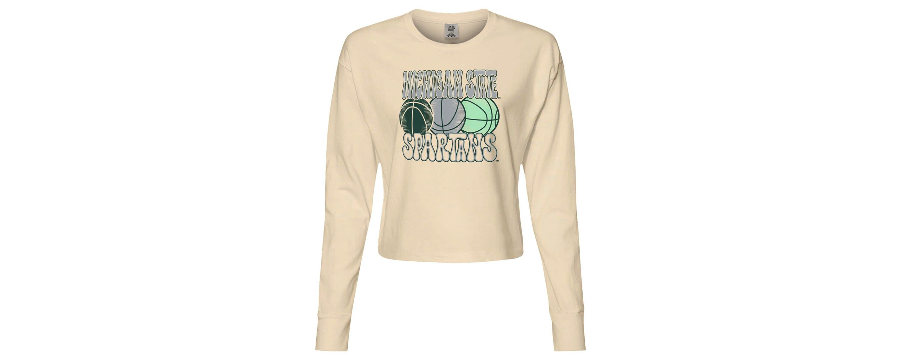 NCAA Michigan State Spartans Basketball Cropped Long Sleeve T-Shirt