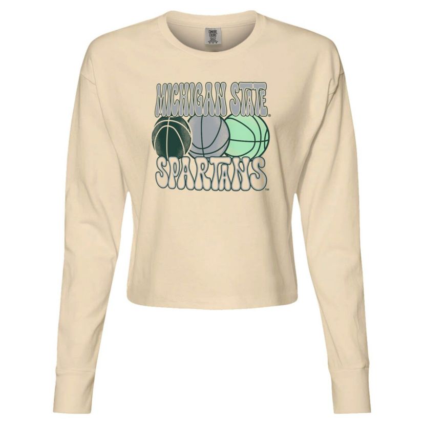 NCAA Michigan State Spartans Basketball Cropped Long Sleeve T-Shirt