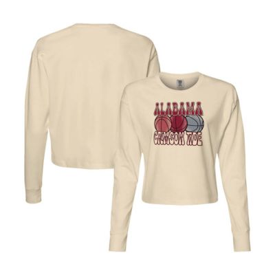 Image One Alabama Crimson Tide NCAA Alabama Tide Basketball Cropped Long Sleeve TShirt