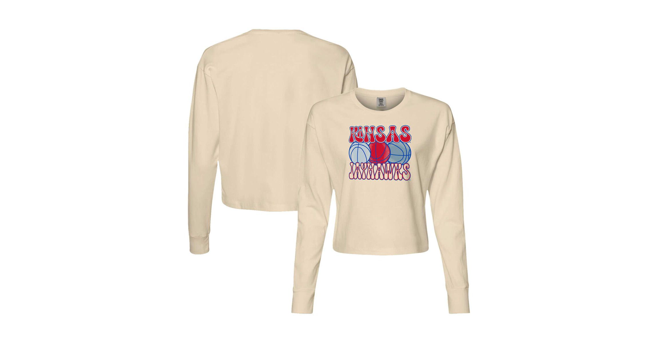 NCAA Kansas Jayhawks Basketball Cropped Long Sleeve T-Shirt