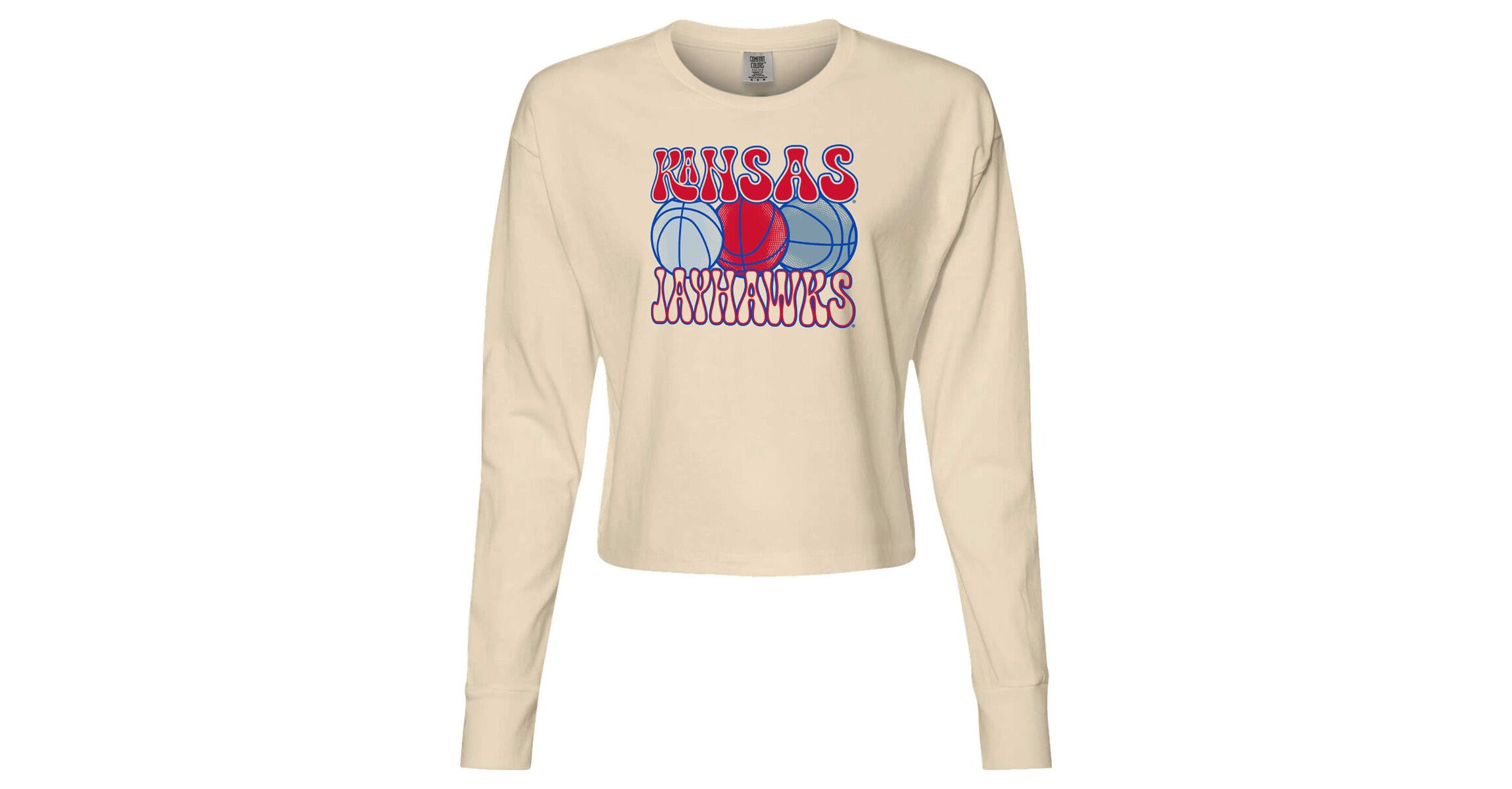 NCAA Kansas Jayhawks Basketball Cropped Long Sleeve T-Shirt