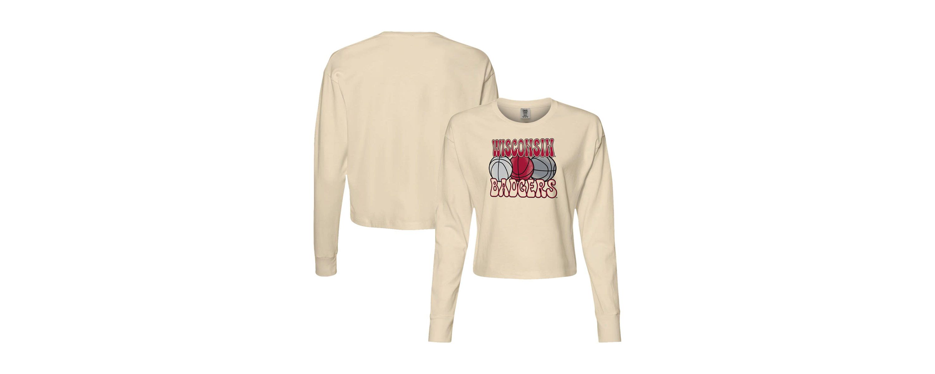 NCAA Wisconsin Badgers Basketball Cropped Long Sleeve T-Shirt