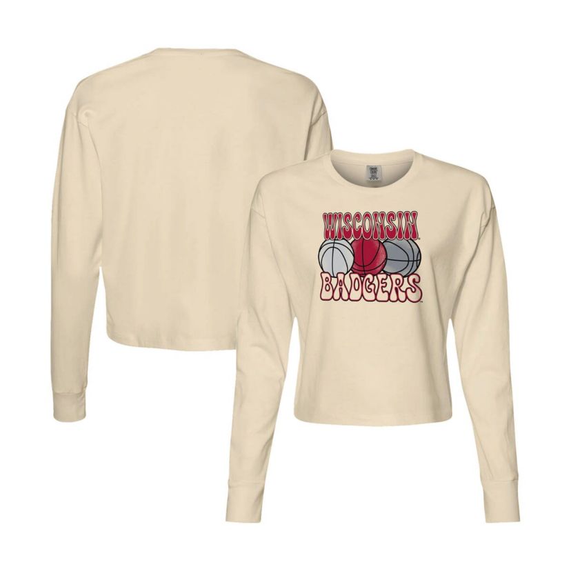 NCAA Wisconsin Badgers Basketball Cropped Long Sleeve T-Shirt