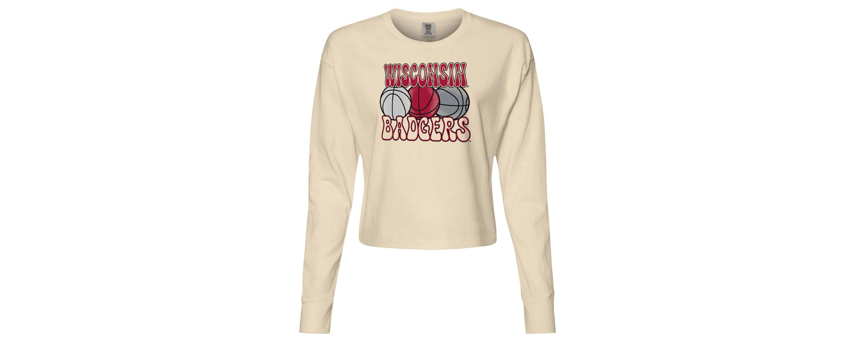 NCAA Wisconsin Badgers Basketball Cropped Long Sleeve T-Shirt