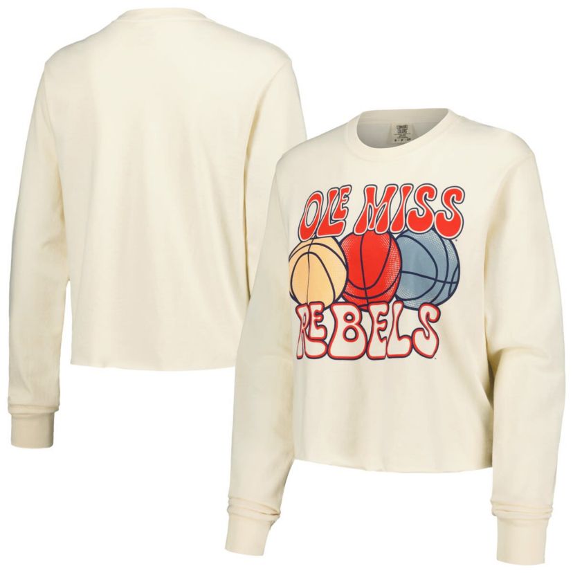 NCAA Ole Miss Rebels Basketball Cropped Long Sleeve T-Shirt
