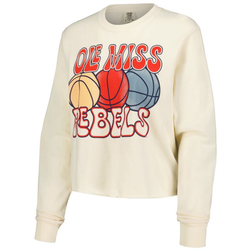 NCAA Ole Miss Rebels Basketball Cropped Long Sleeve T-Shirt