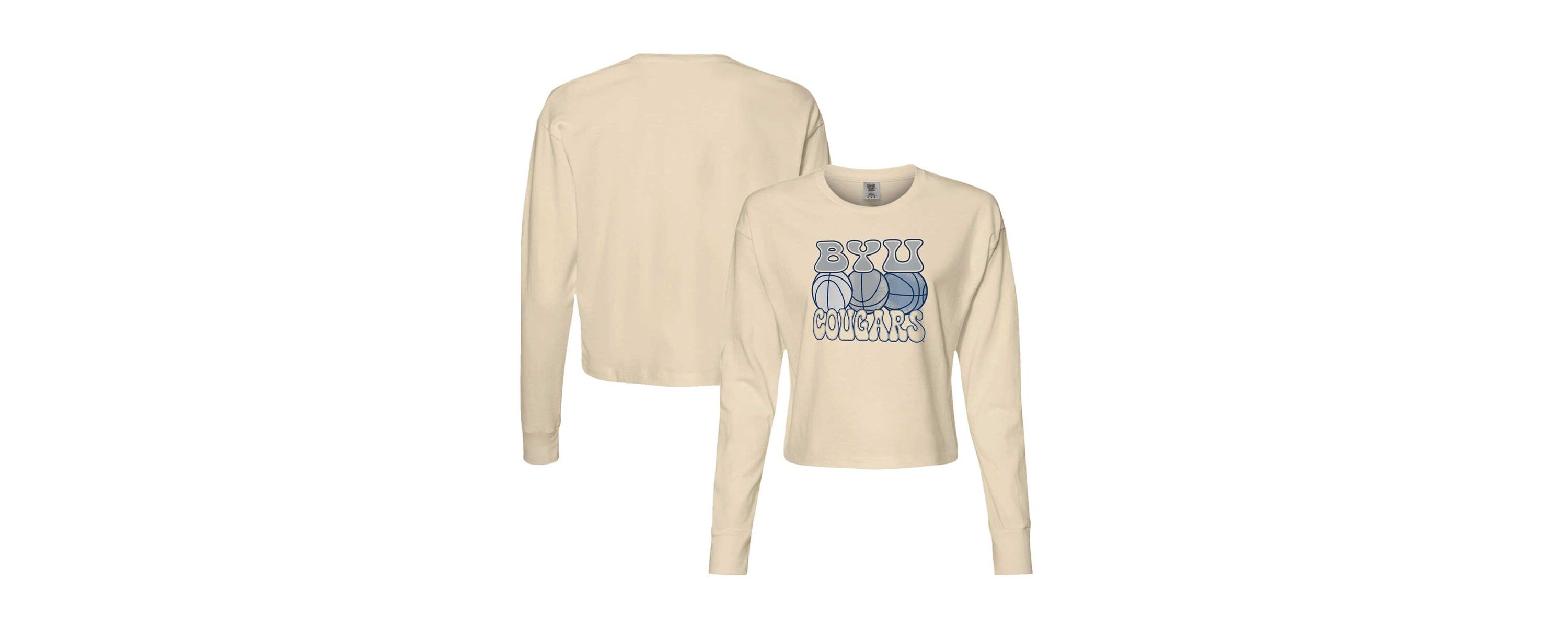 NCAA BYU Cougars Basketball Cropped Long Sleeve T-Shirt