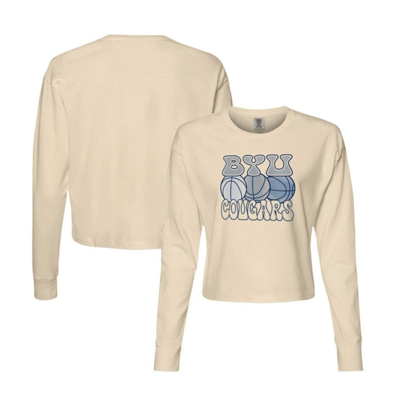 NCAA BYU Cougars Basketball Cropped Long Sleeve T-Shirt
