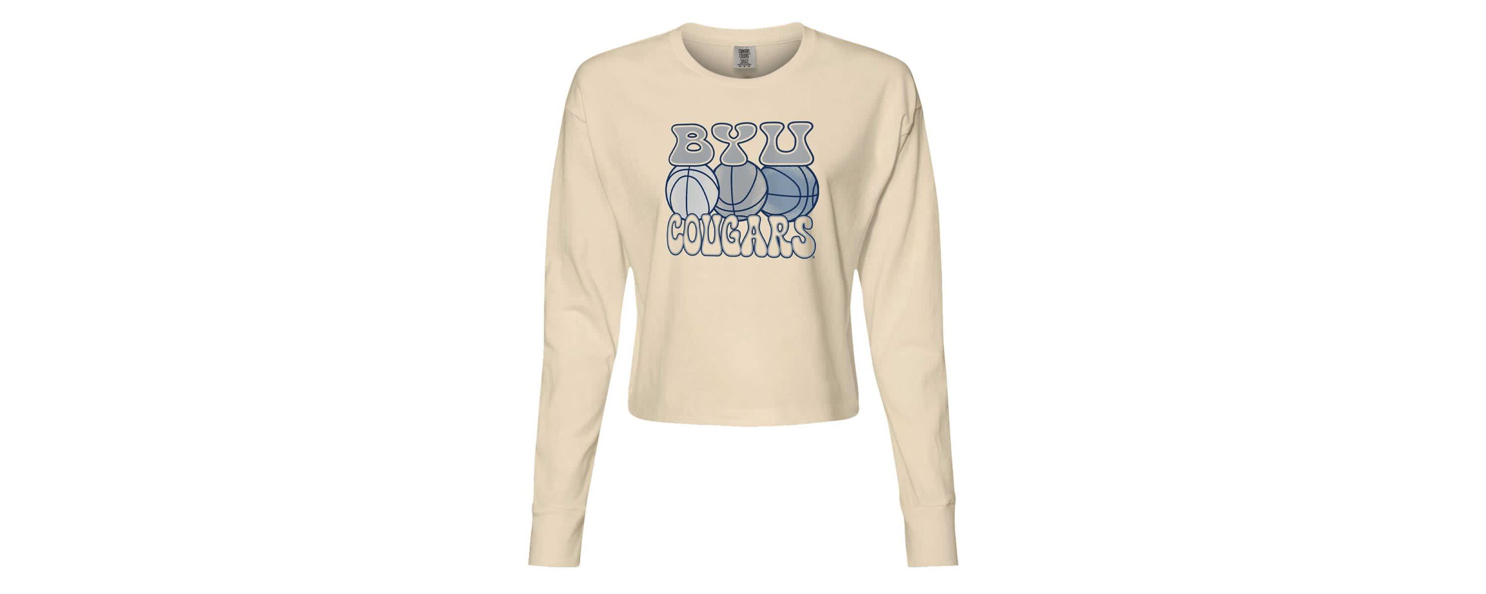NCAA BYU Cougars Basketball Cropped Long Sleeve T-Shirt