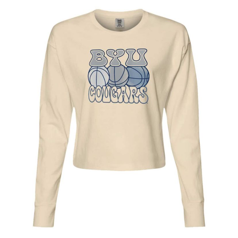 NCAA BYU Cougars Basketball Cropped Long Sleeve T-Shirt