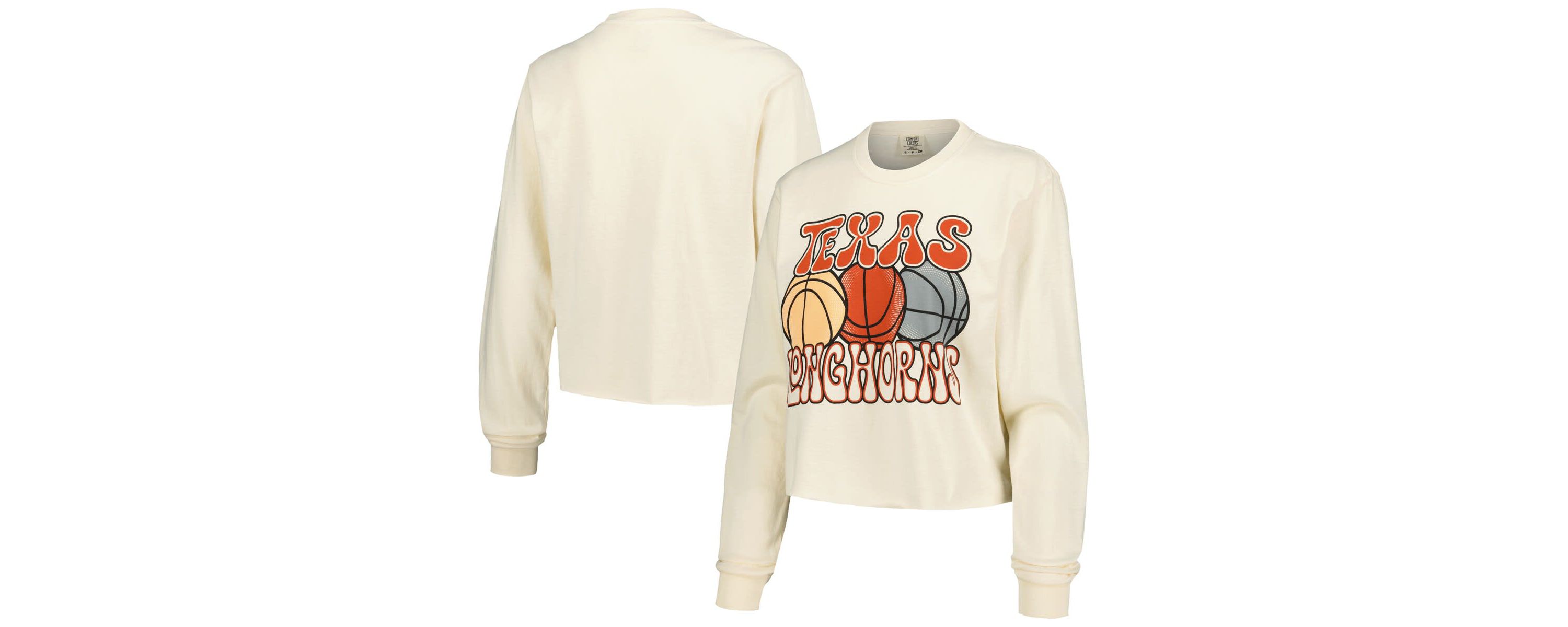 NCAA Texas Longhorns Basketball Cropped Long Sleeve T-Shirt