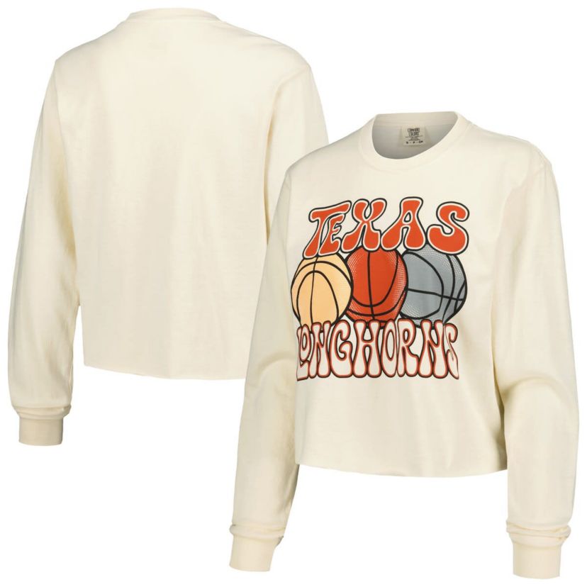 NCAA Texas Longhorns Basketball Cropped Long Sleeve T-Shirt