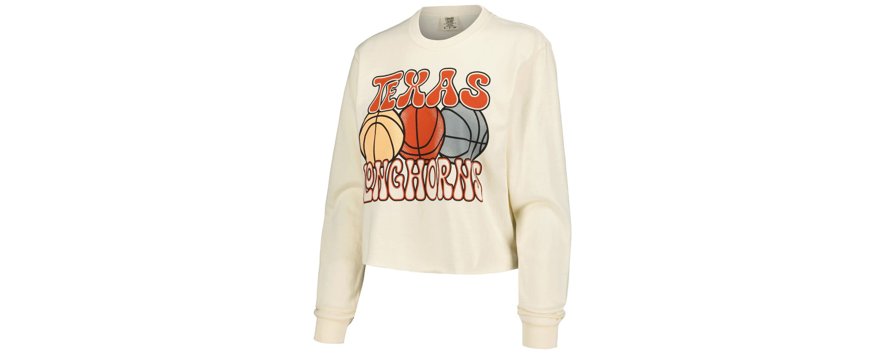 NCAA Texas Longhorns Basketball Cropped Long Sleeve T-Shirt