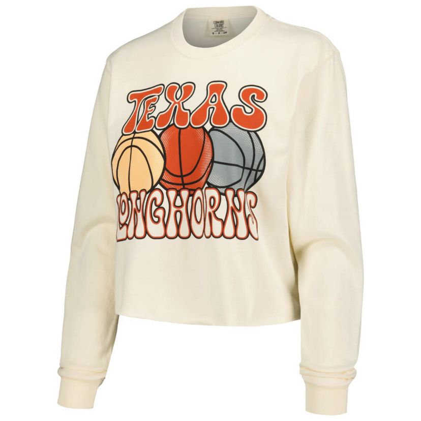 NCAA Texas Longhorns Basketball Cropped Long Sleeve T-Shirt