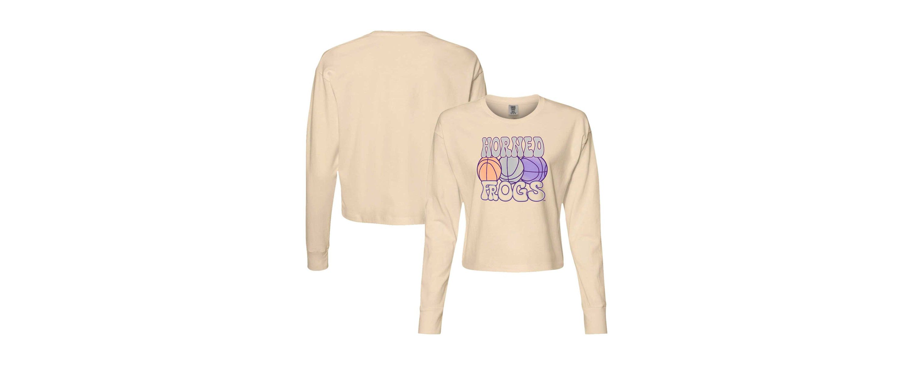 NCAA TCU Horned Frogs Basketball Cropped Long Sleeve T-Shirt