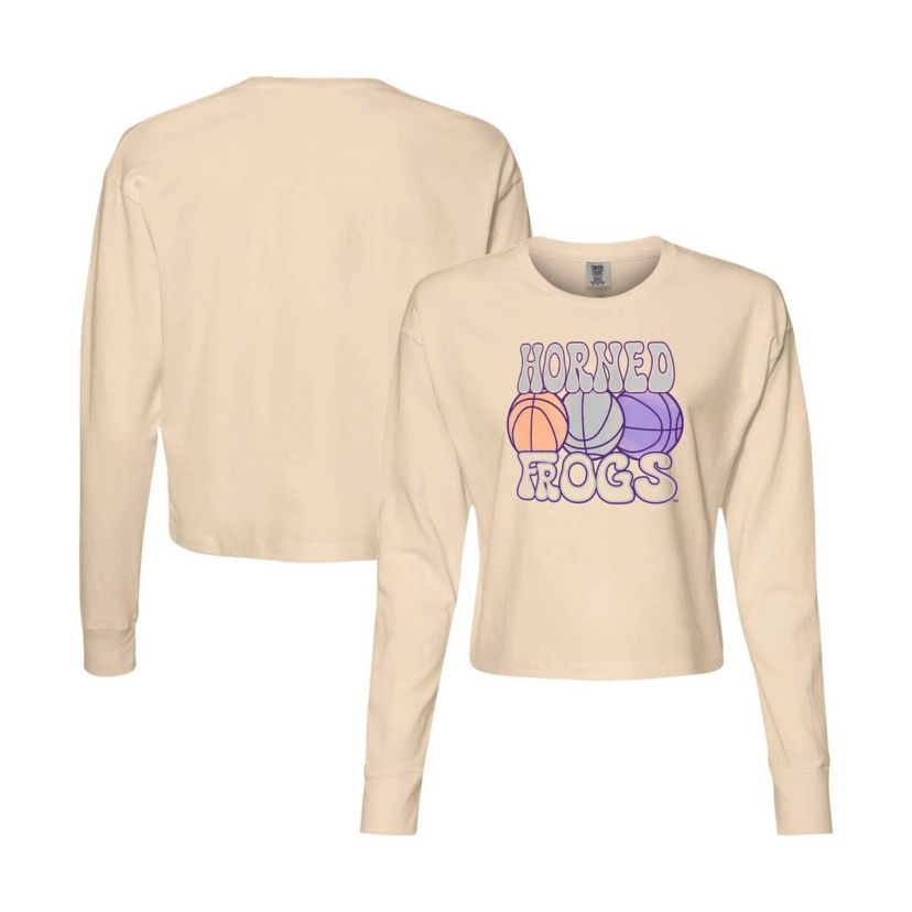 NCAA TCU Horned Frogs Basketball Cropped Long Sleeve T-Shirt