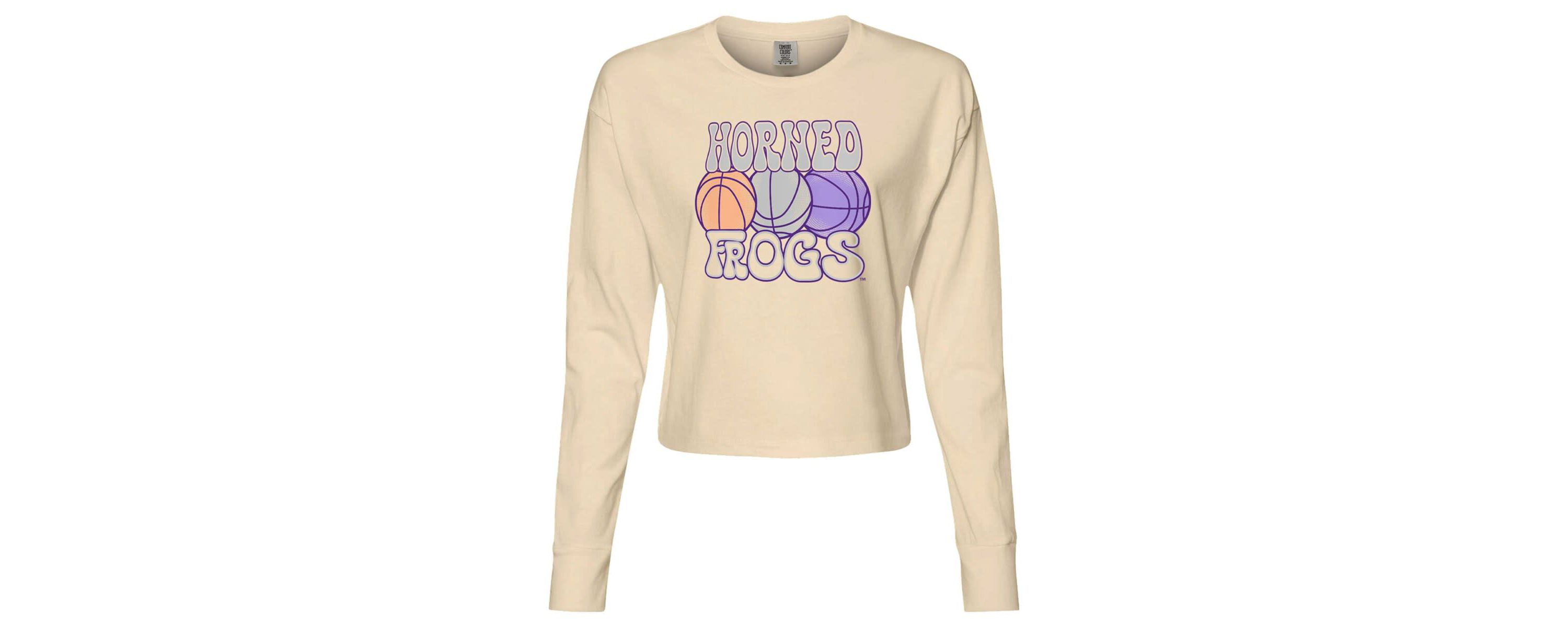 NCAA TCU Horned Frogs Basketball Cropped Long Sleeve T-Shirt