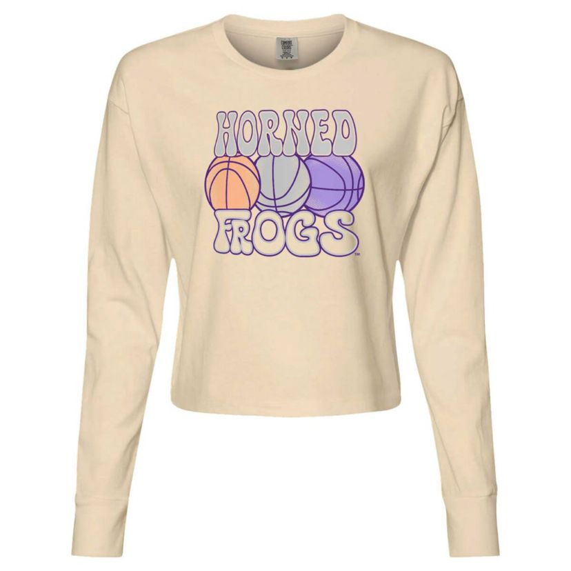 NCAA TCU Horned Frogs Basketball Cropped Long Sleeve T-Shirt