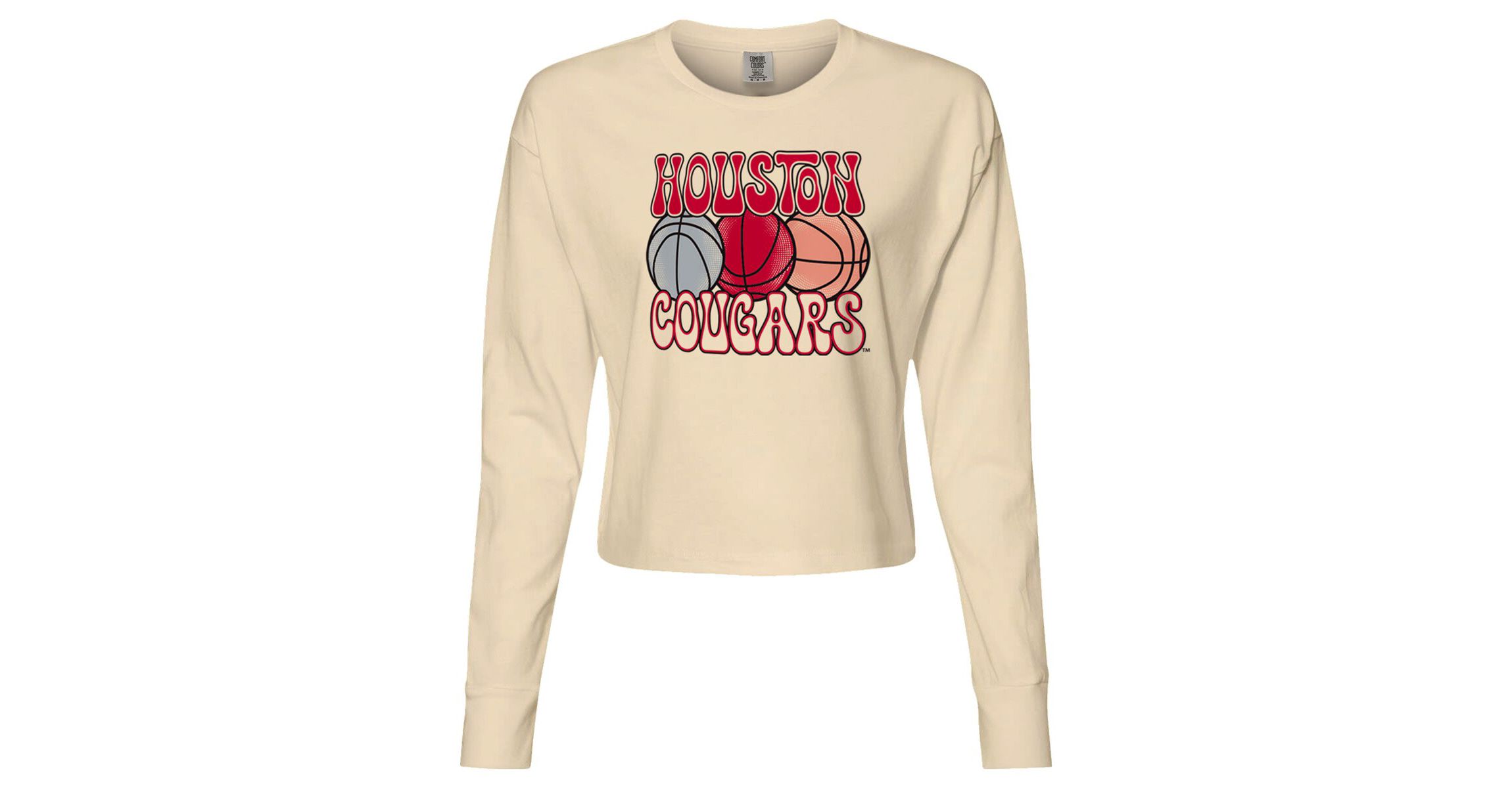 NCAA Houston Cougars Basketball Cropped Long Sleeve T-Shirt