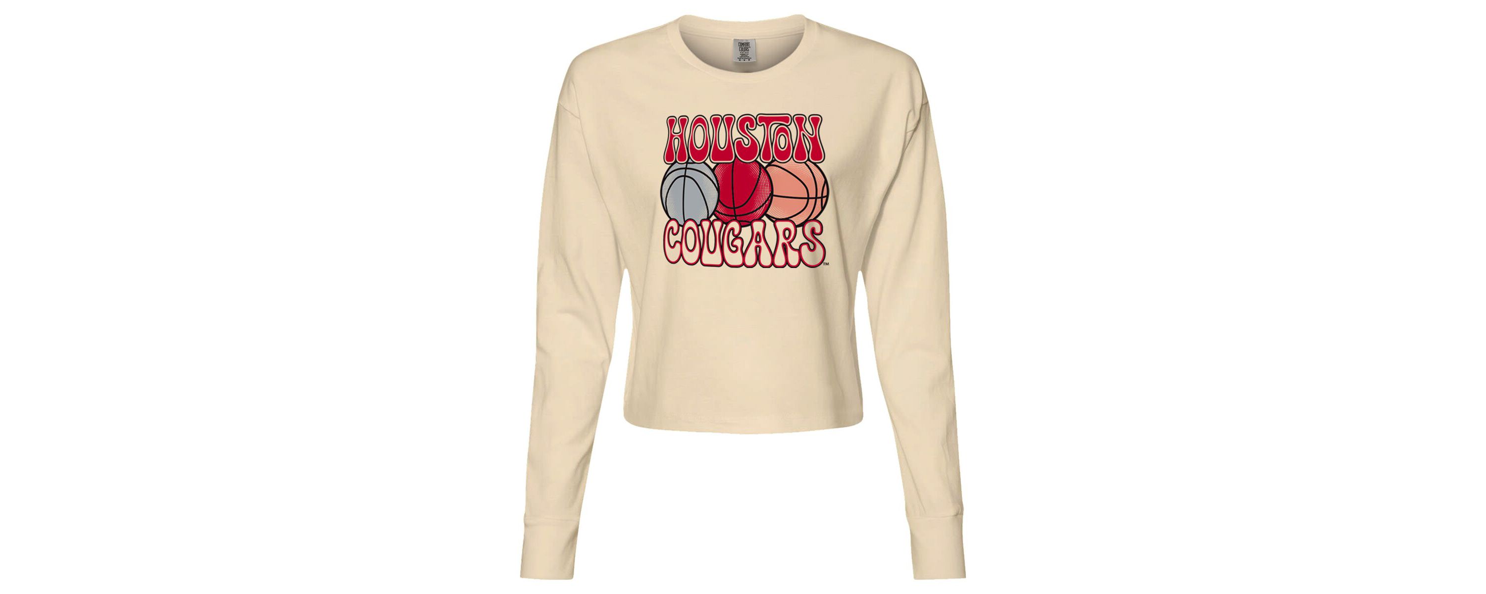 NCAA Houston Cougars Basketball Cropped Long Sleeve T-Shirt