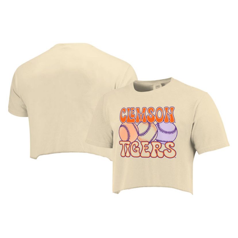 NCAA Clemson Tigers Baseball Cropped T-Shirt