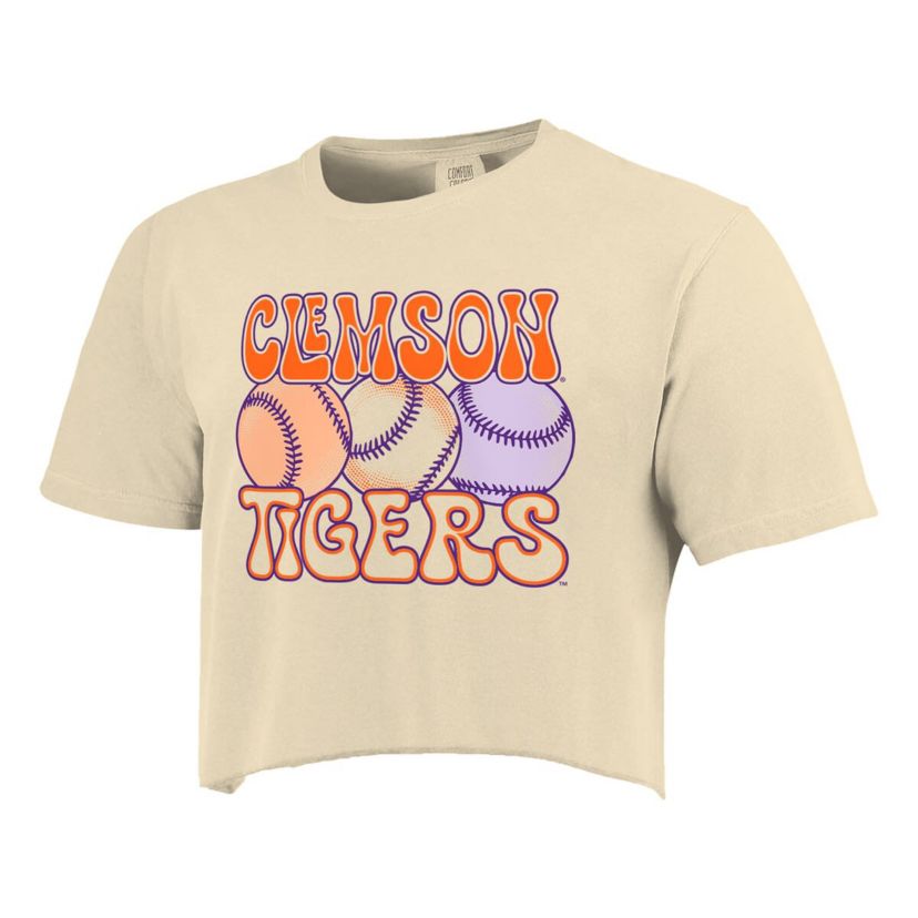 NCAA Clemson Tigers Baseball Cropped T-Shirt
