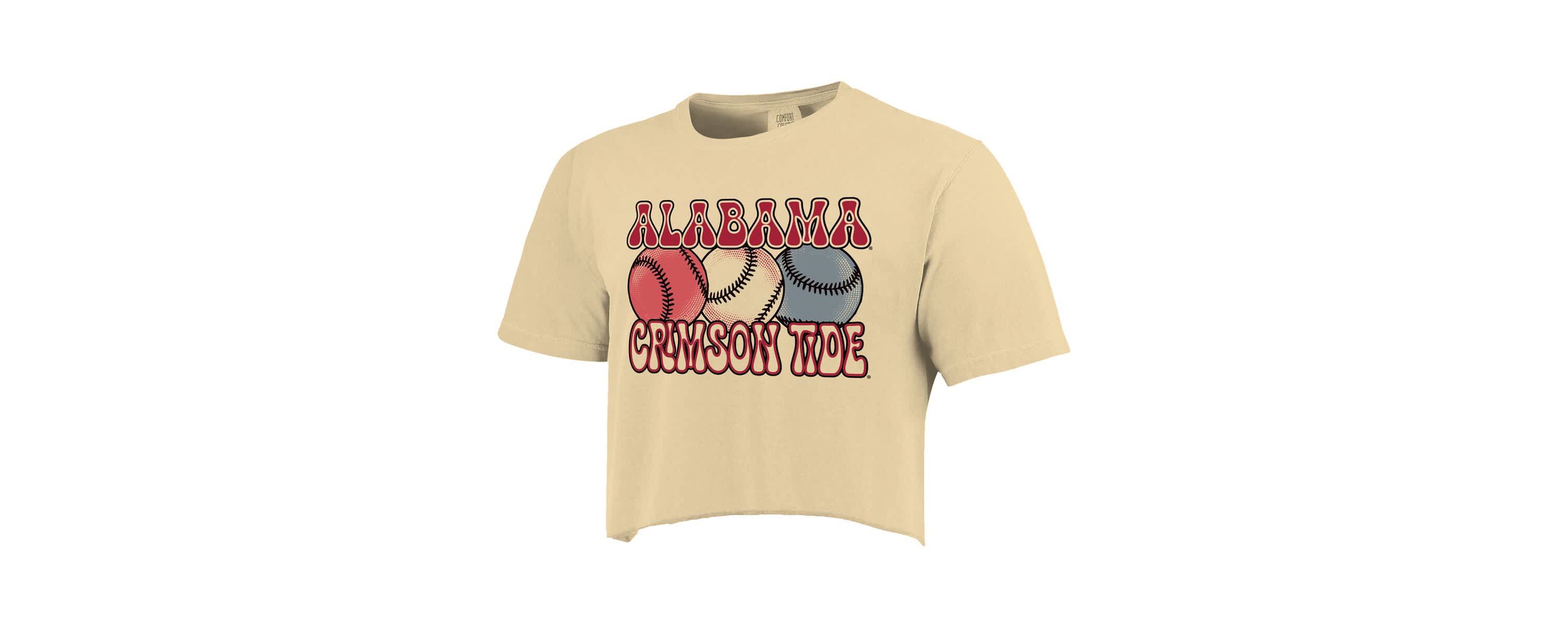 Alabama Crimson Tide NCAA Alabama Tide Baseball Cropped T-Shirt