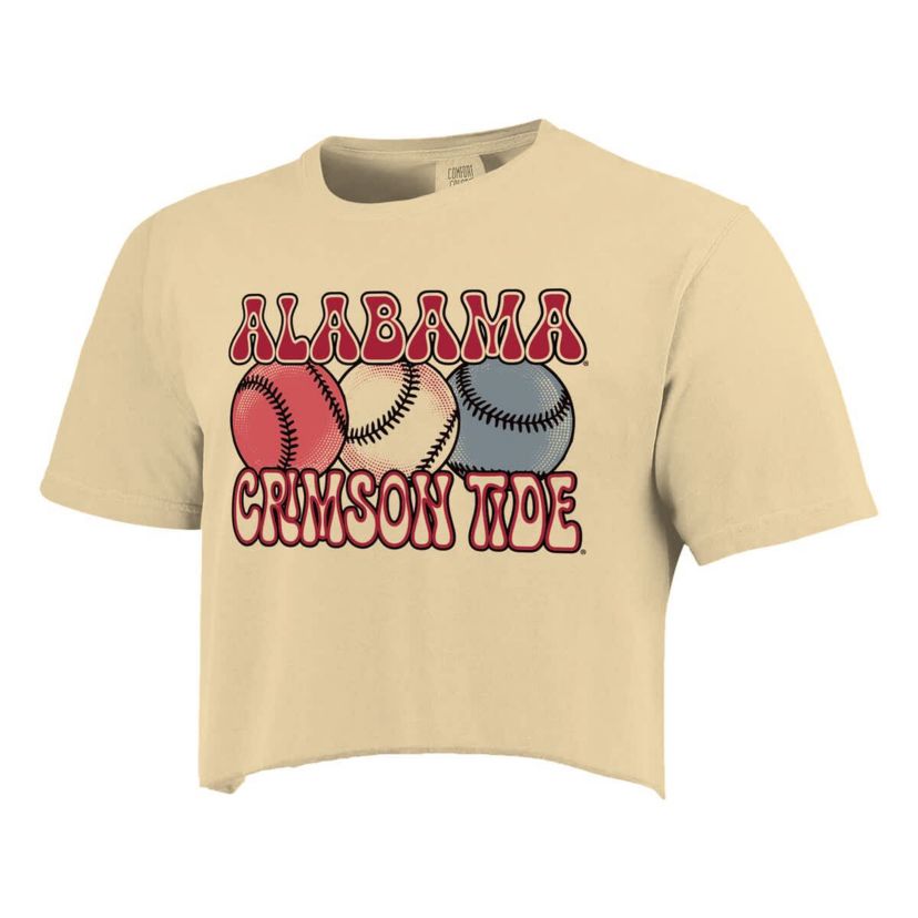 Alabama Crimson Tide NCAA Alabama Tide Baseball Cropped T-Shirt
