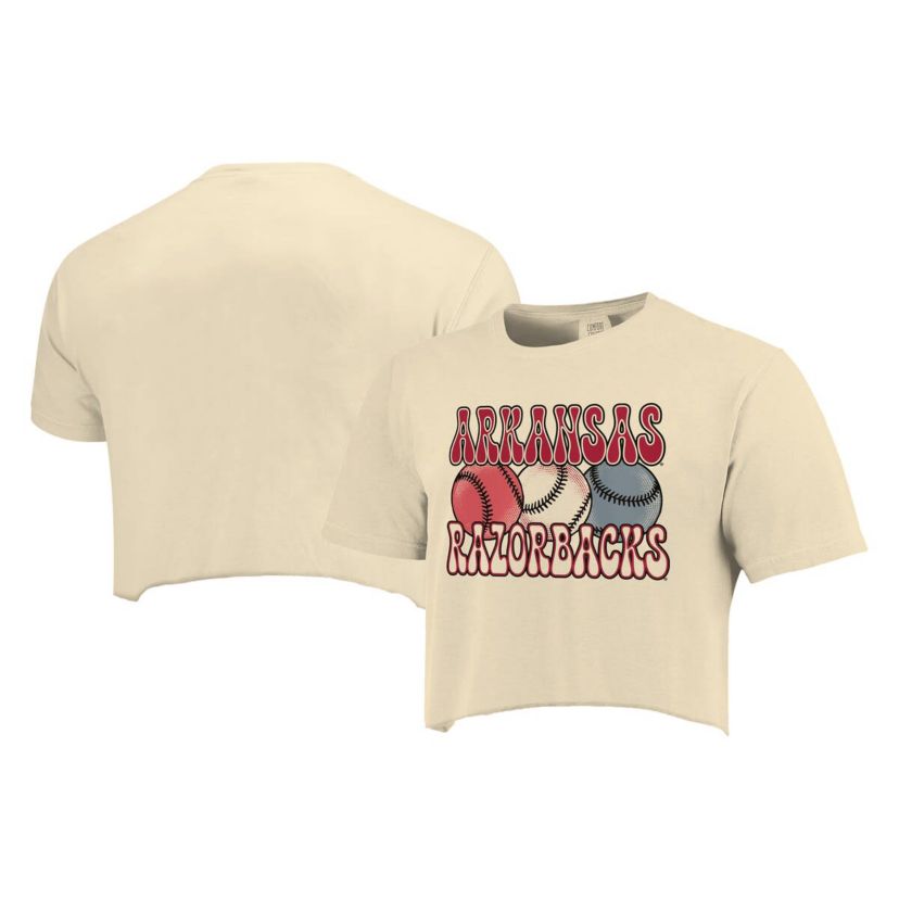 NCAA Arkansas Razorbacks Baseball Cropped T-Shirt