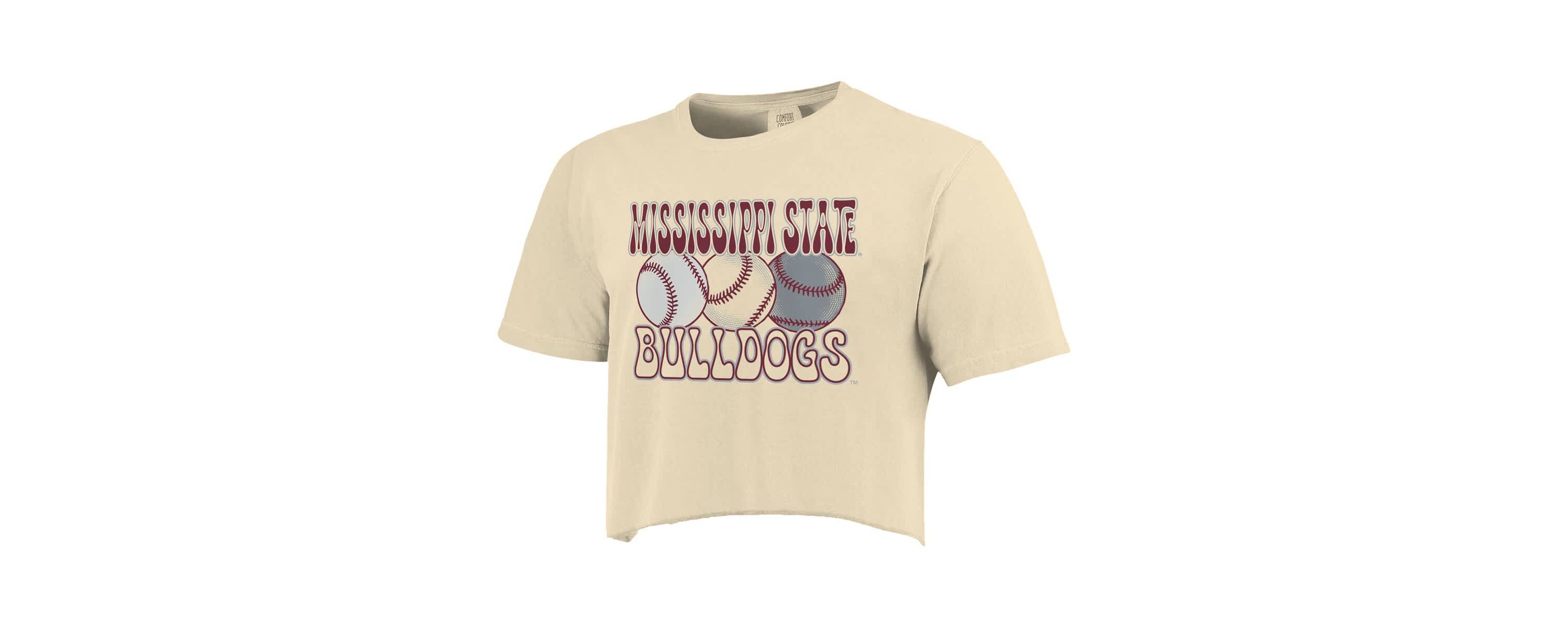 NCAA Mississippi State Bulldogs Baseball Cropped T-Shirt