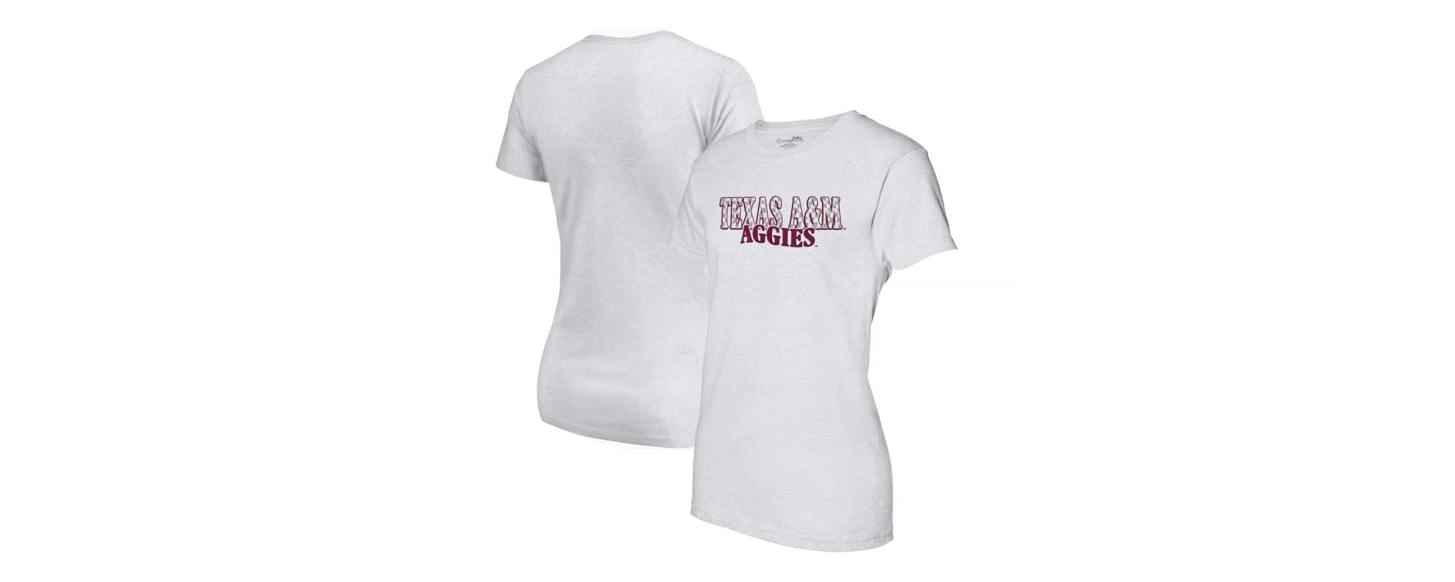 NCAA Texas A&M Aggies Checkered Team Name Wavy Tri-Blend T-Shirt