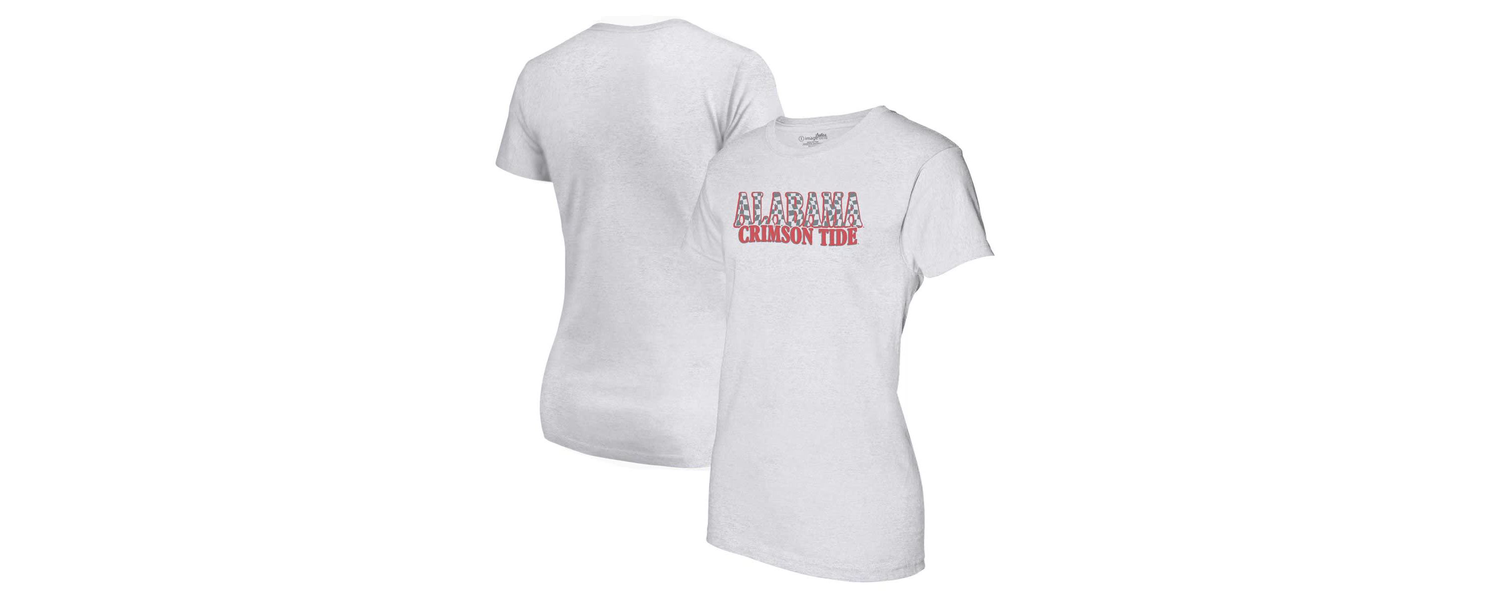 Alabama Crimson Tide NCAA Alabama Tide Checkered Team Name Wavy Tri-Blend T-Shirt